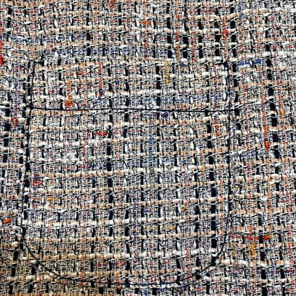 Ann Taylor LOFT Boucle Tweed Straight Pencil Skirt zippers Size 2P Blue white